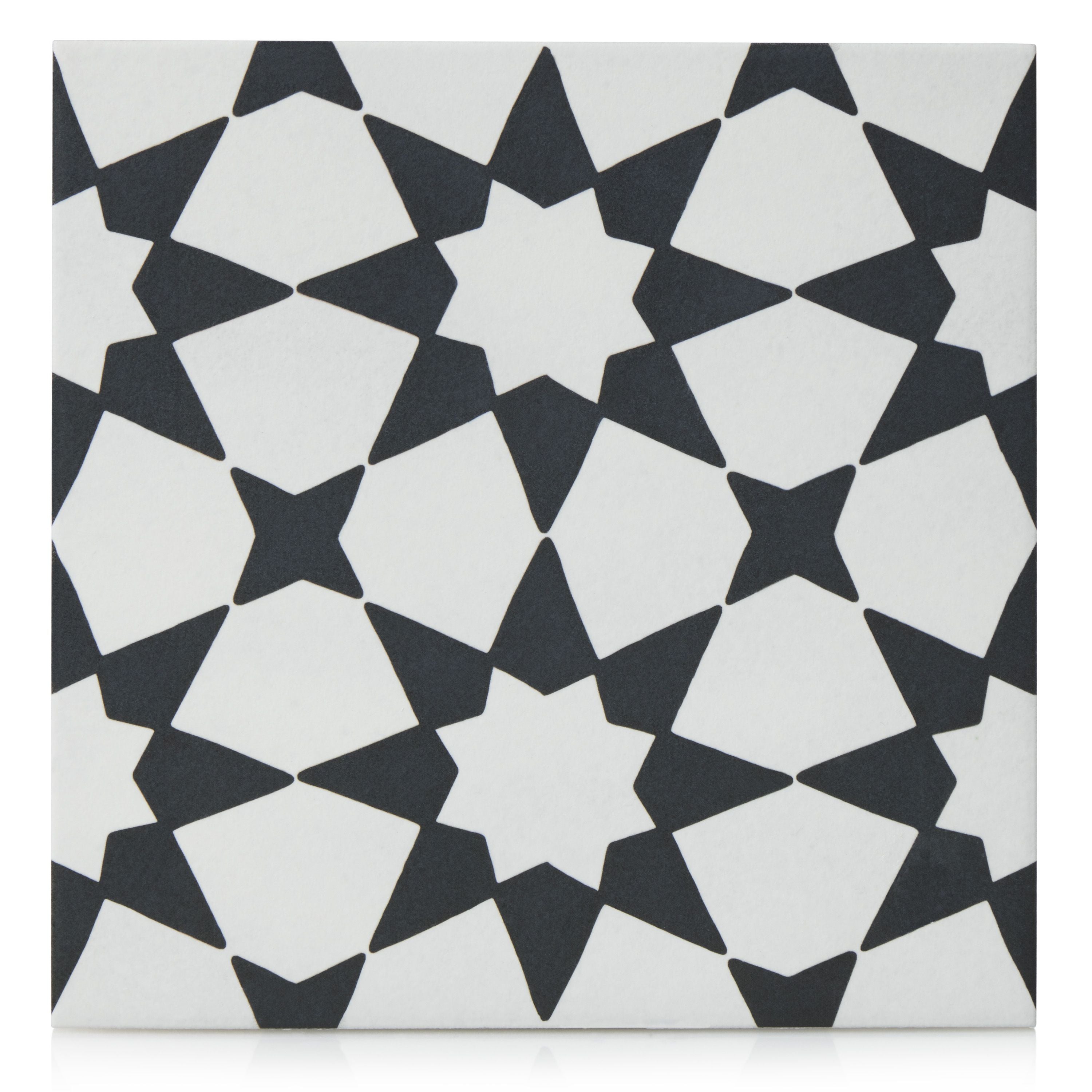 8x8 Black and White Nebula porcelain tile - Industry Tile